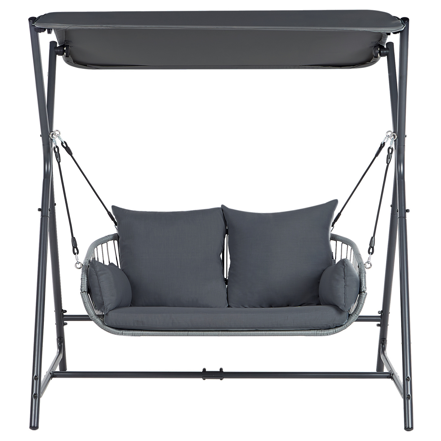 Patio Swing 2 Seater Dark Grey Steel Frame Water Repellent