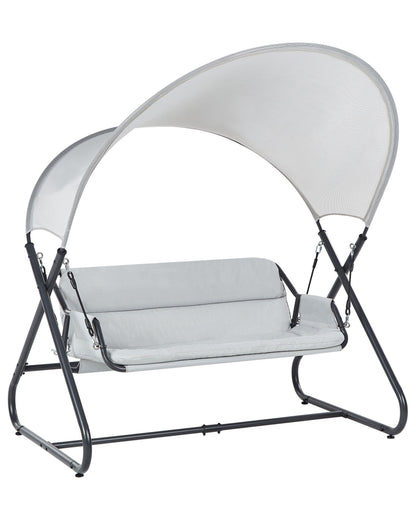 Veranda Patio Swing 2 Seater Light Grey Steel Frame Water-Repellent