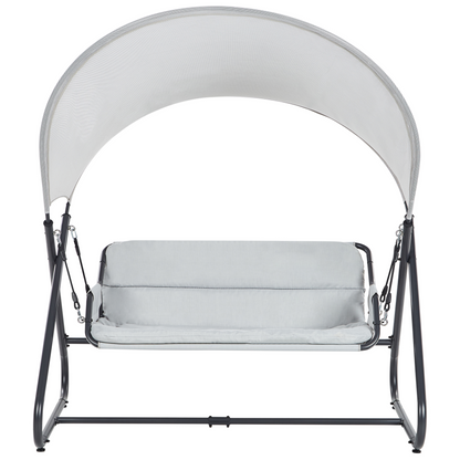 Veranda Patio Swing 2 Seater Light Grey Steel Frame Water-Repellent