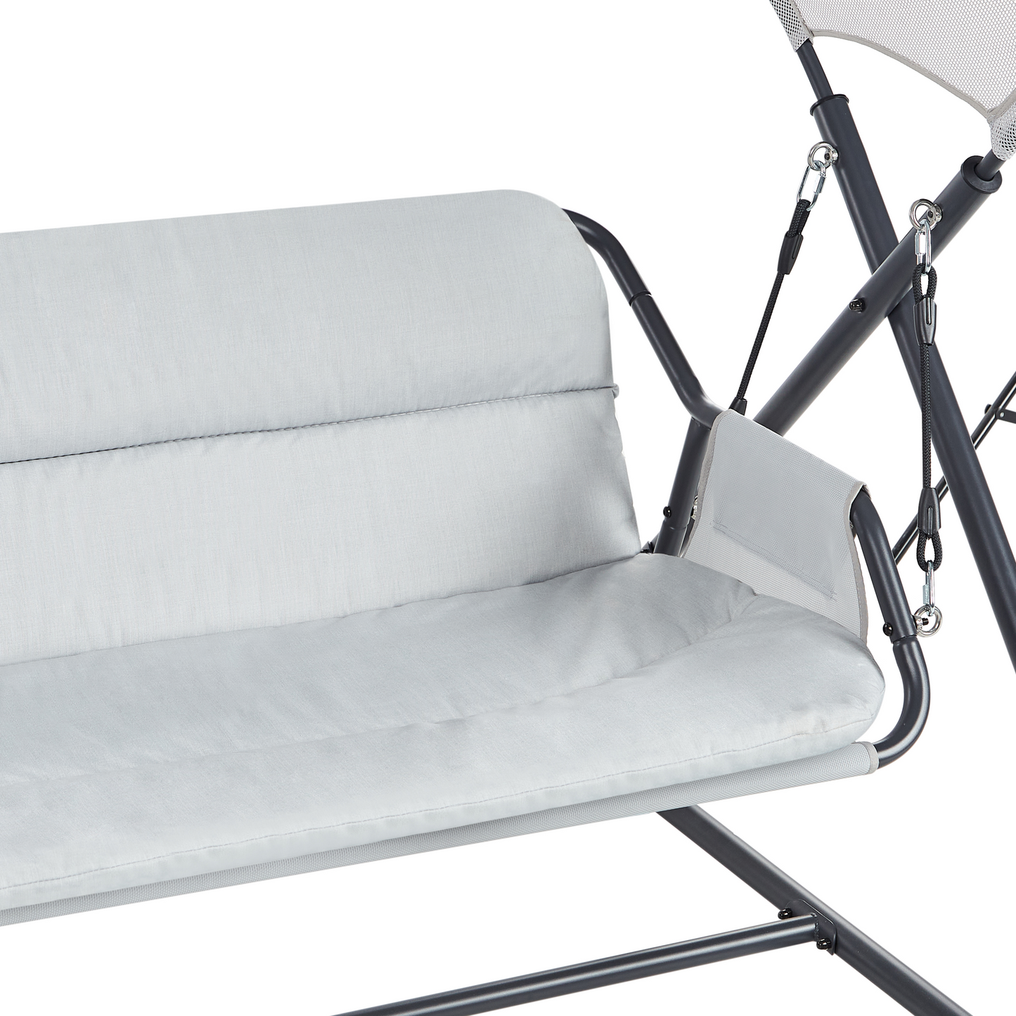 Veranda Patio Swing 2 Seater Light Grey Steel Frame Water-Repellent