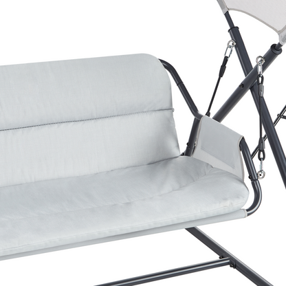 Veranda Patio Swing 2 Seater Light Grey Steel Frame Water-Repellent