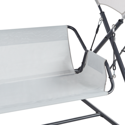 Veranda Patio Swing 2 Seater Light Grey Steel Frame Water-Repellent