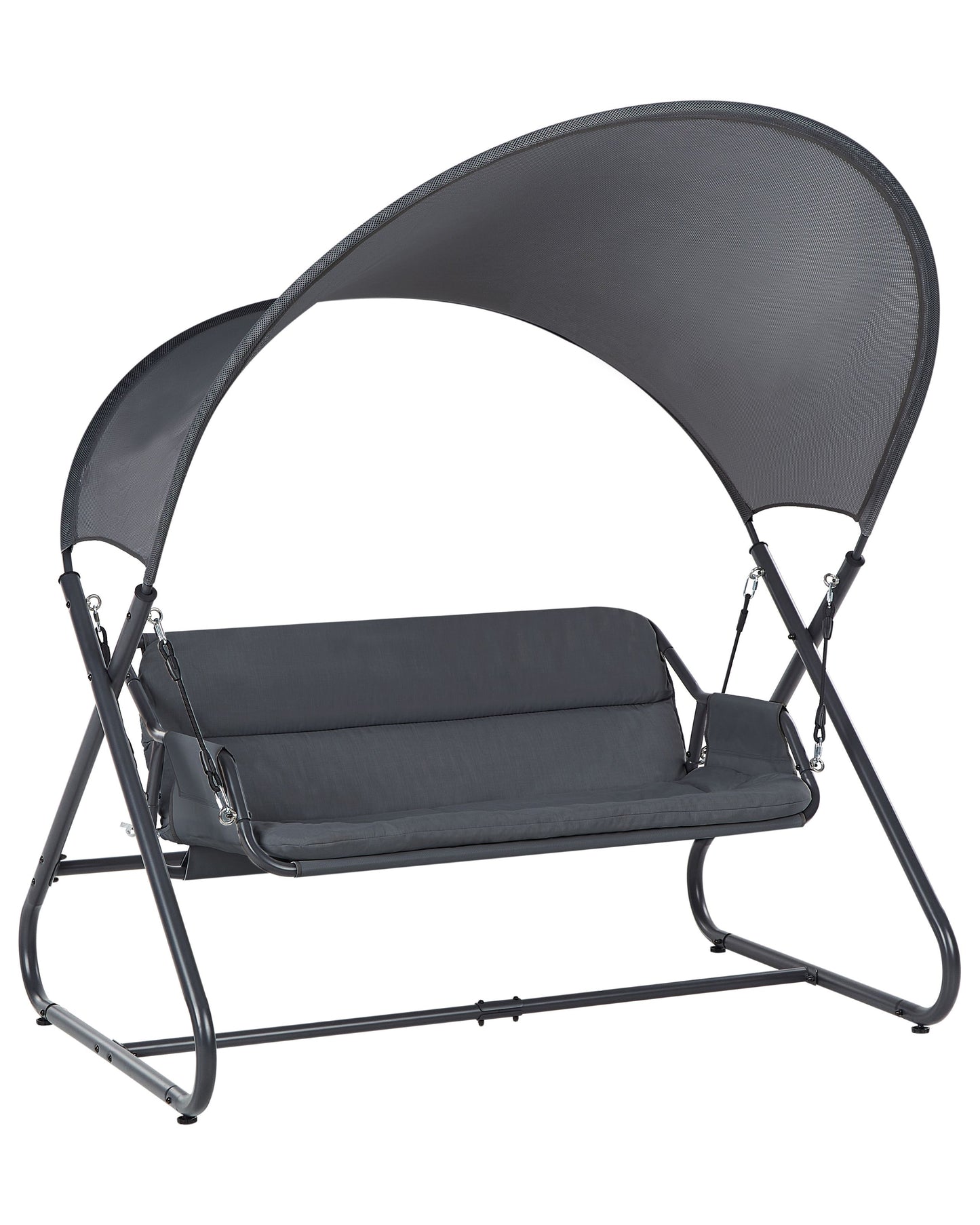Outsunny Patio Swing 2 Seater Dark Grey Steel Frame Water-Repellent