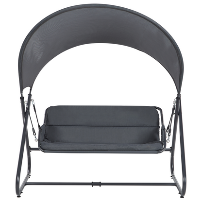 Outsunny Patio Swing 2 Seater Dark Grey Steel Frame Water-Repellent