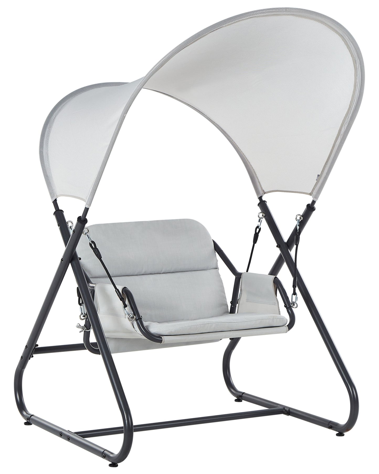 Patio Swing Light Grey Steel Frame 1 Seater