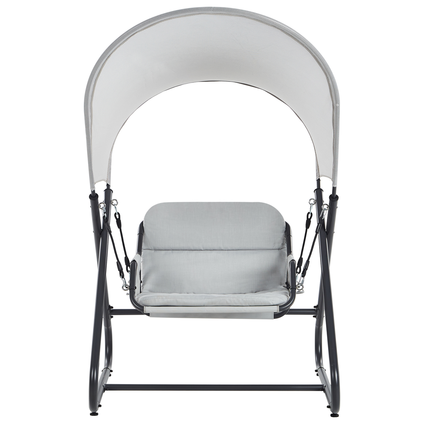 Patio Swing Light Grey Steel Frame 1 Seater