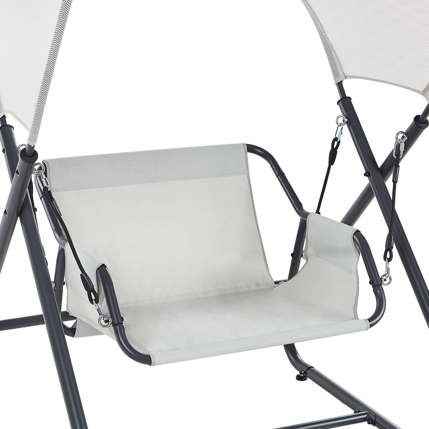 Patio Swing Light Grey Steel Frame 1 Seater