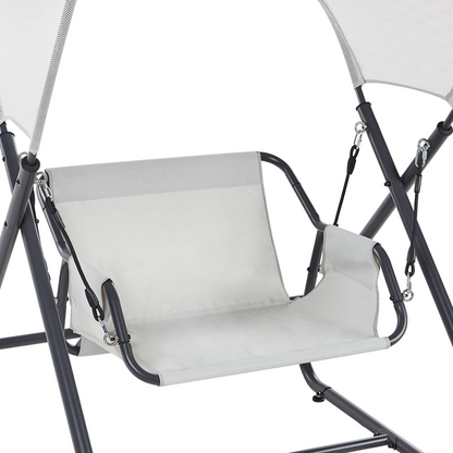 Patio Swing Light Grey Steel Frame 1 Seater