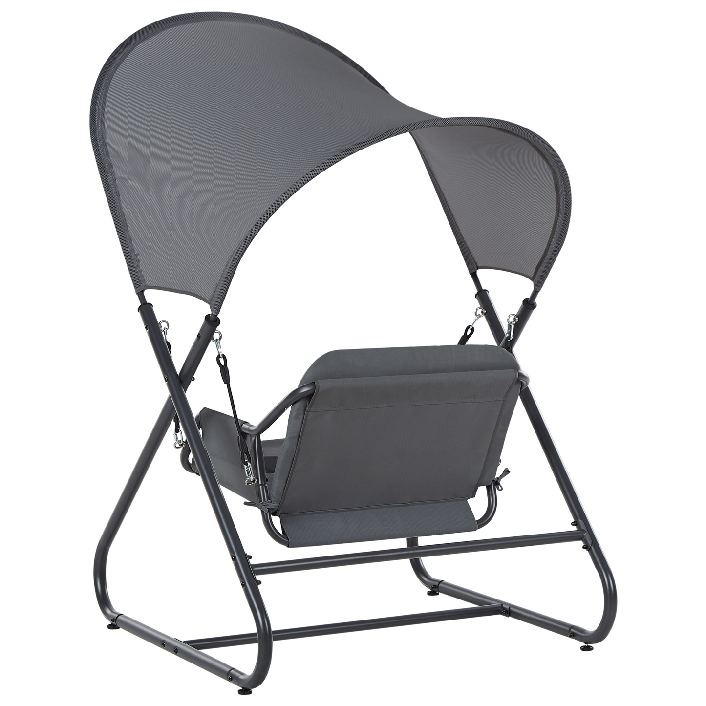 Patio Swing Dark Grey Steel Frame Water Repellent