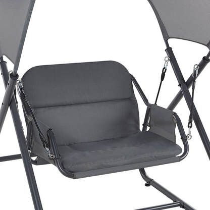 Patio Swing Dark Grey Steel Frame Water Repellent
