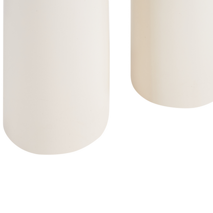 Living Kidney Shaped Side Table White Tabletop Double Base
