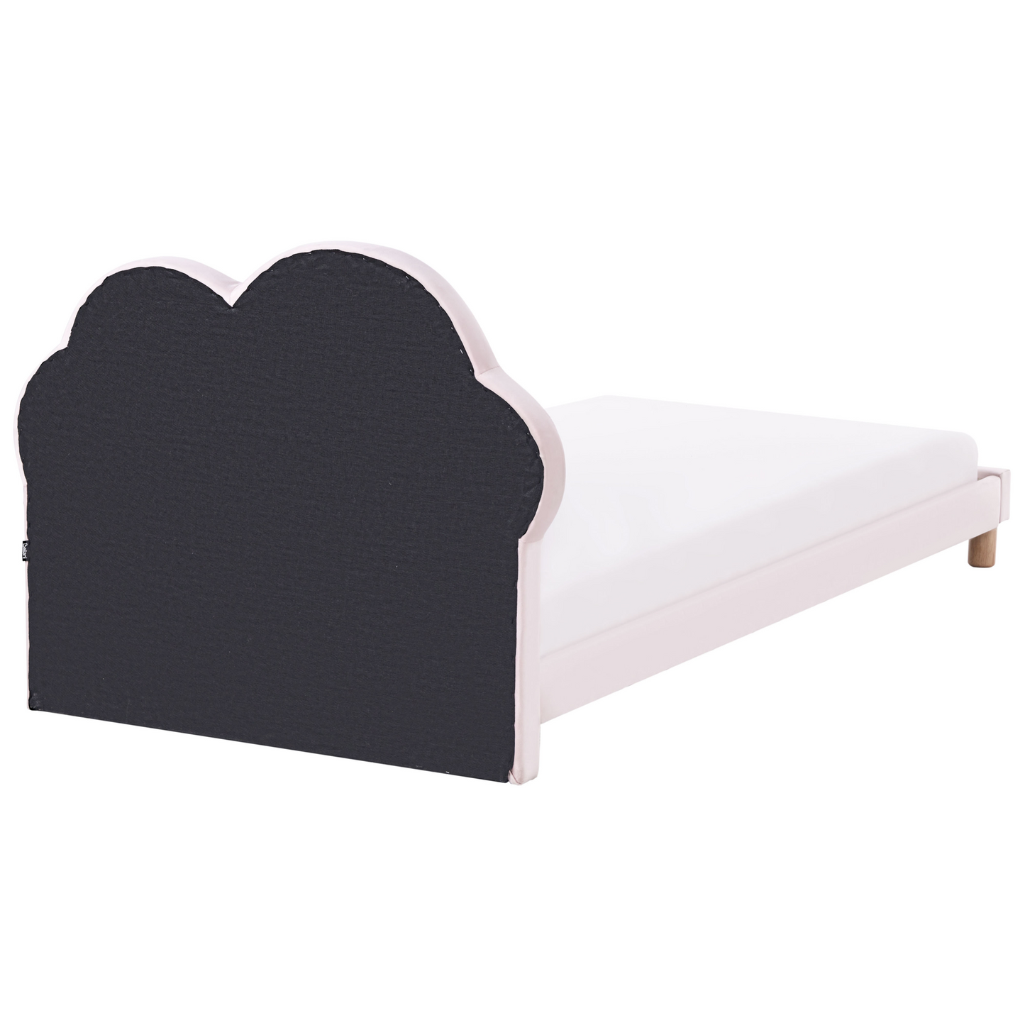 Bed 3ft EU Single Pink And White Velvet Headboard
