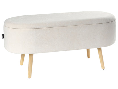 Storage Bench With Upholstered Seat Wooden Legs
