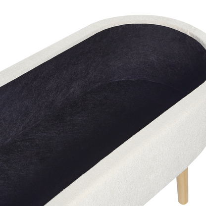 Storage Bench With Upholstered Seat Wooden Legs