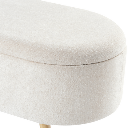 Storage Bench With Upholstered Seat Wooden Legs
