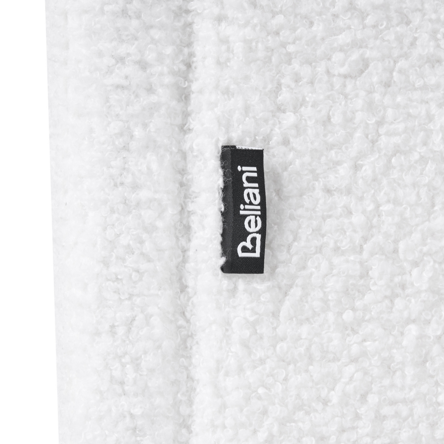 Off White Boucle Upholstered Bed Frame With Headrest 3ft EU Single Size For Kids Room Modern