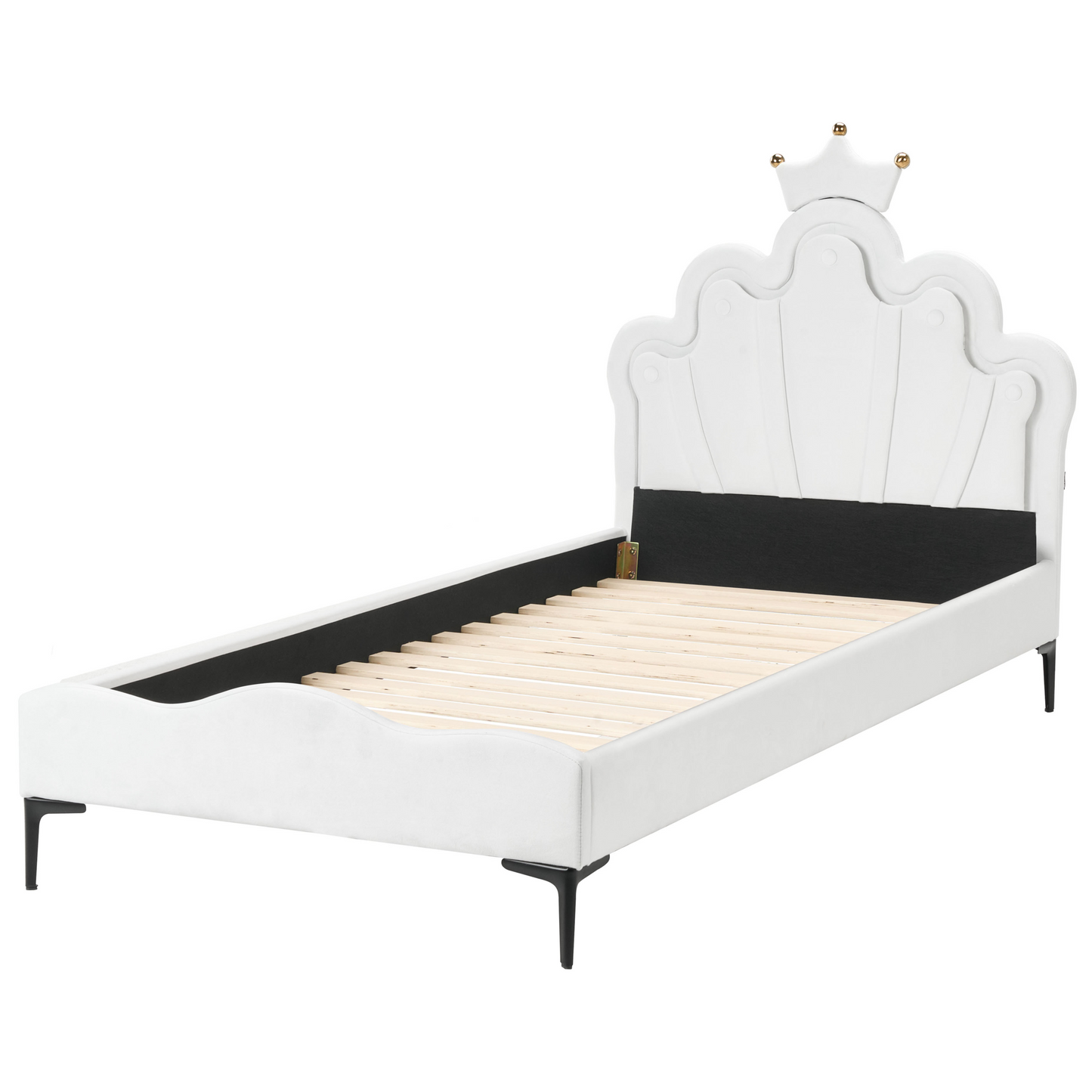 White Bed With LED Light Headboard, 3ft EU Single