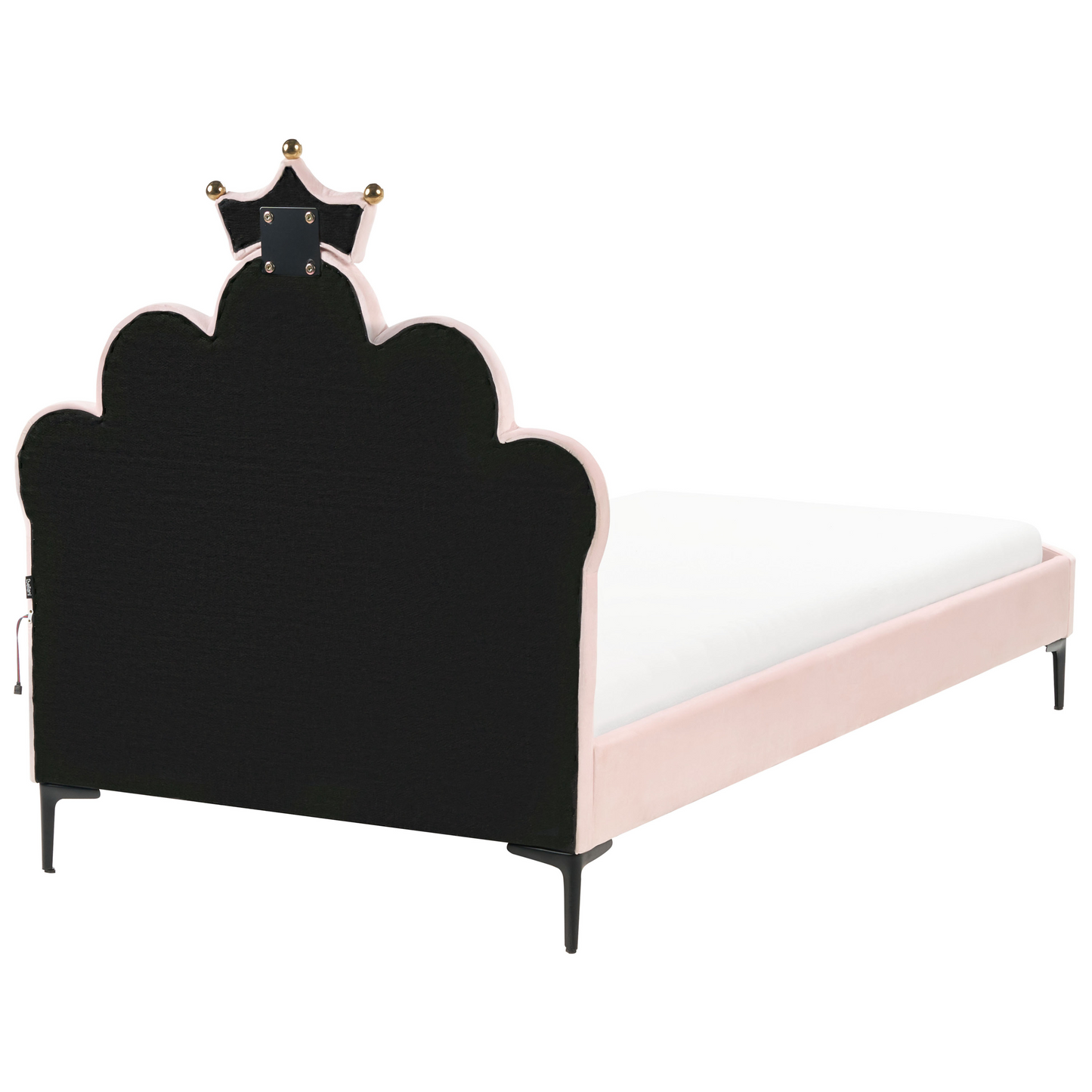Pink Velvet Upholstered Bed Frame With LED Headboard 3ft EU Single Bed