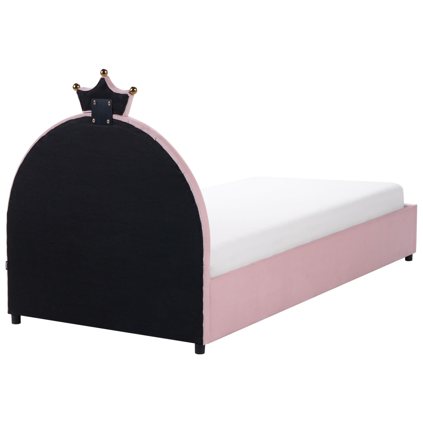 Pink Velvet 3ft Single Bed With Storage And Crown Headboard