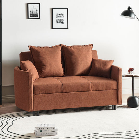 2 Seater Sofa Bed Golden Brown With Sleeping Function