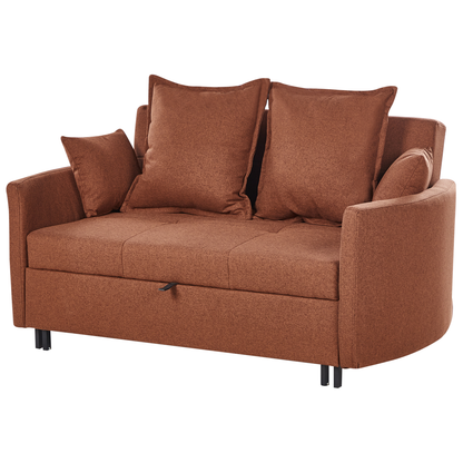 2 Seater Sofa Bed Golden Brown With Sleeping Function