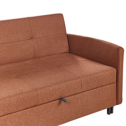 2 Seater Sofa Bed Golden Brown With Sleeping Function
