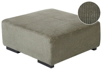 Green Jumbo Corduroy Ottoman 80 x 80 x 35cm Living Room