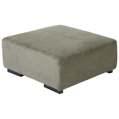Green Jumbo Corduroy Ottoman 80 x 80 x 35cm Living Room