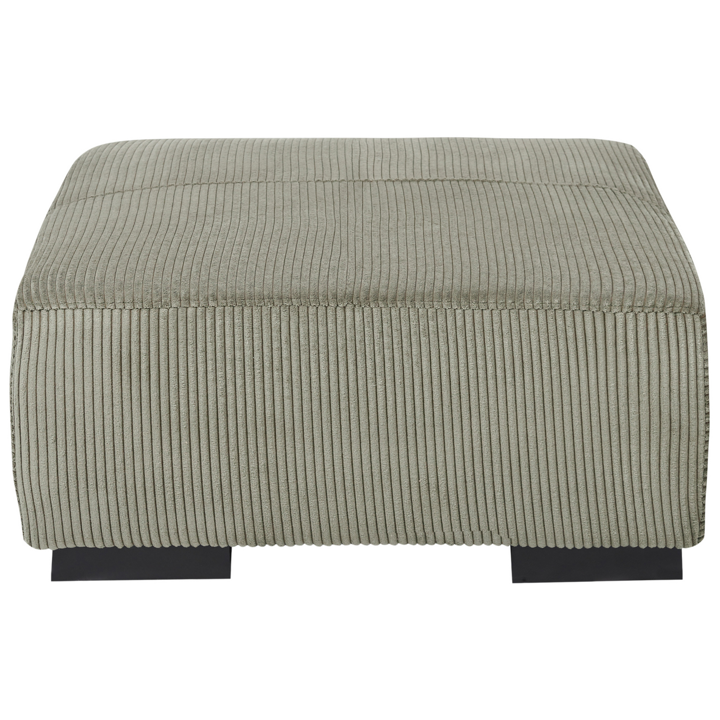 Green Jumbo Corduroy Ottoman 80 x 80 x 35cm Living Room