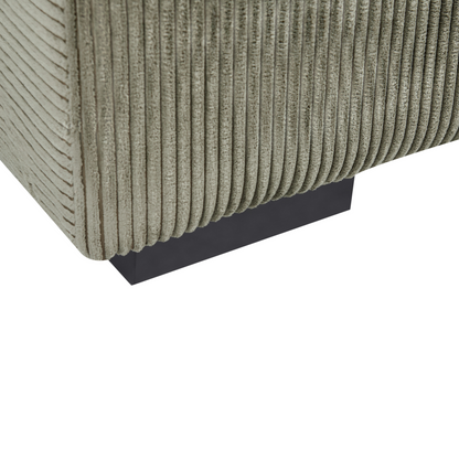 Green Jumbo Corduroy Ottoman 80 x 80 x 35cm Living Room