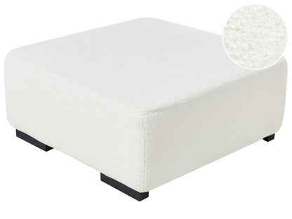 Ottoman White Boucle 80 x 80cm Square Modern Living Room