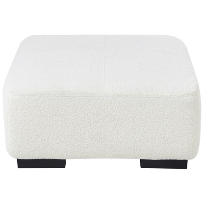 Ottoman White Boucle 80 x 80cm Square Modern Living Room