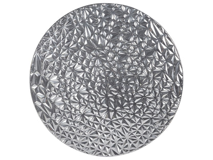 Wall Decor Silver Iron Round Accent With Textured Surface And Built In Hook