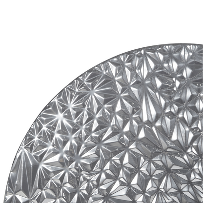 Wall Decor Silver Iron Round Accent With Textured Surface And Built In Hook