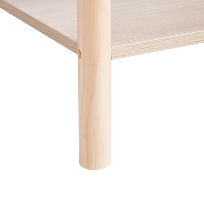 ScandiHome Bedside Table Light Brown MDF Pine Wood Legs 1 Drawer
