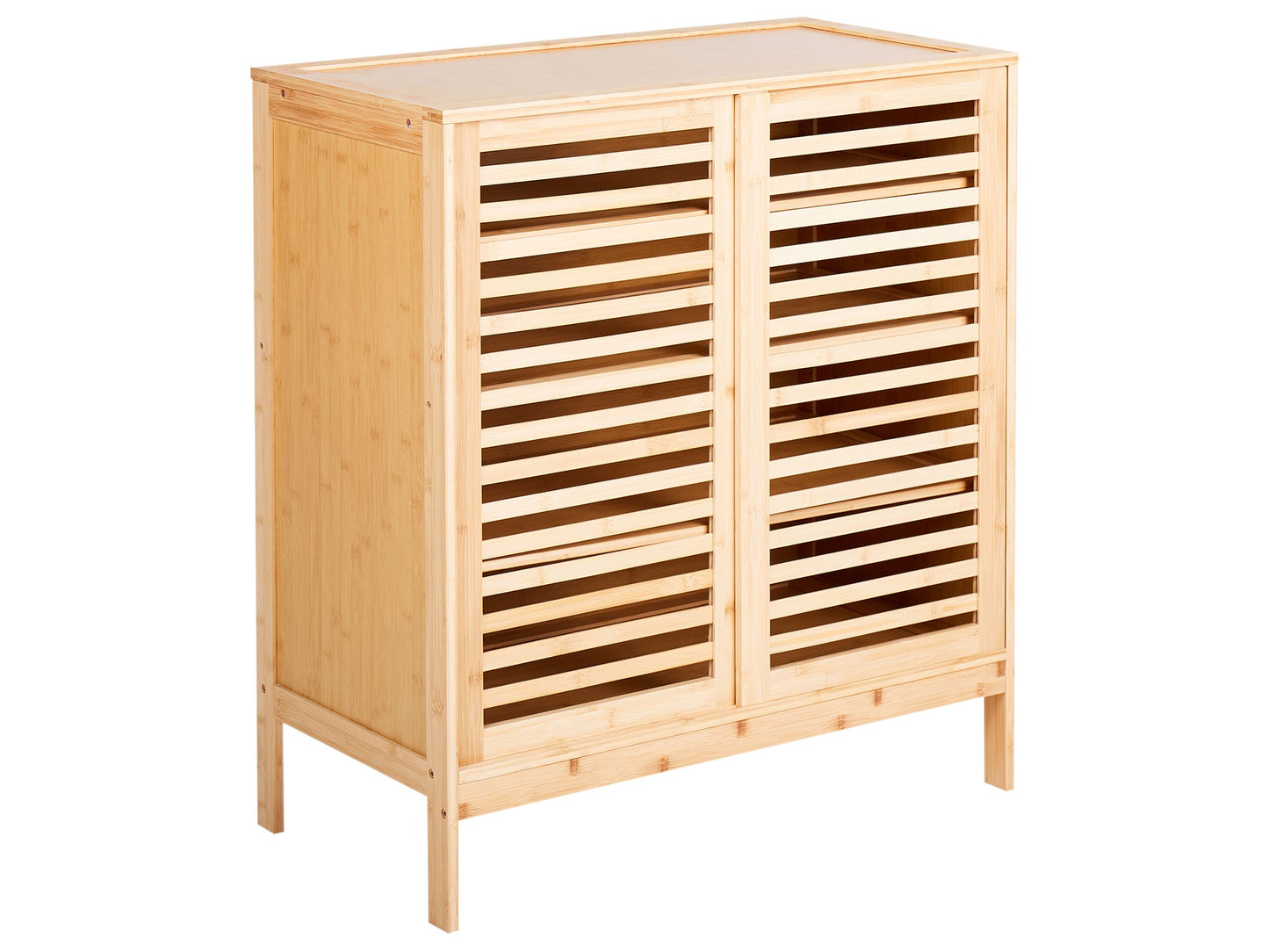 Sideboard Shoe Cabinet Light Brown Slatted Doors