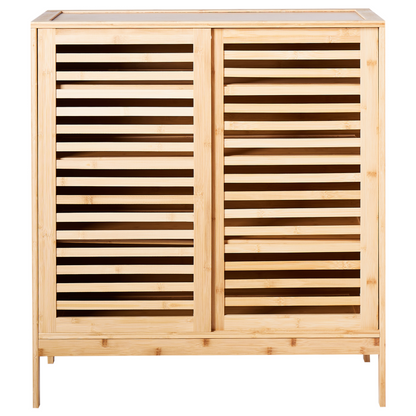 Sideboard Shoe Cabinet Light Brown Slatted Doors