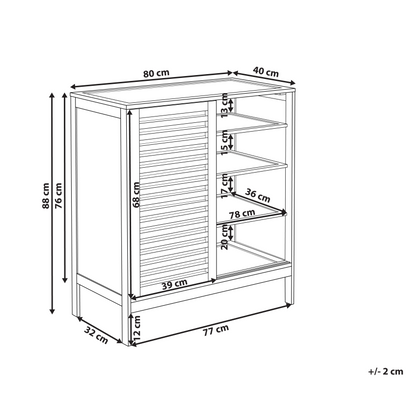 Sideboard Shoe Cabinet Light Brown Slatted Doors