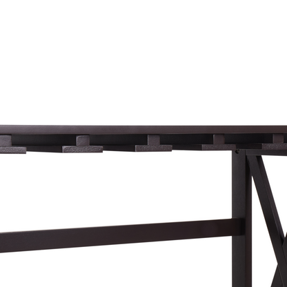BrandLux Dark Brown Wine Rack Holder With MDF Pine Wood Legs 73 x 29 x 90 cm For Bottles And Glasses
