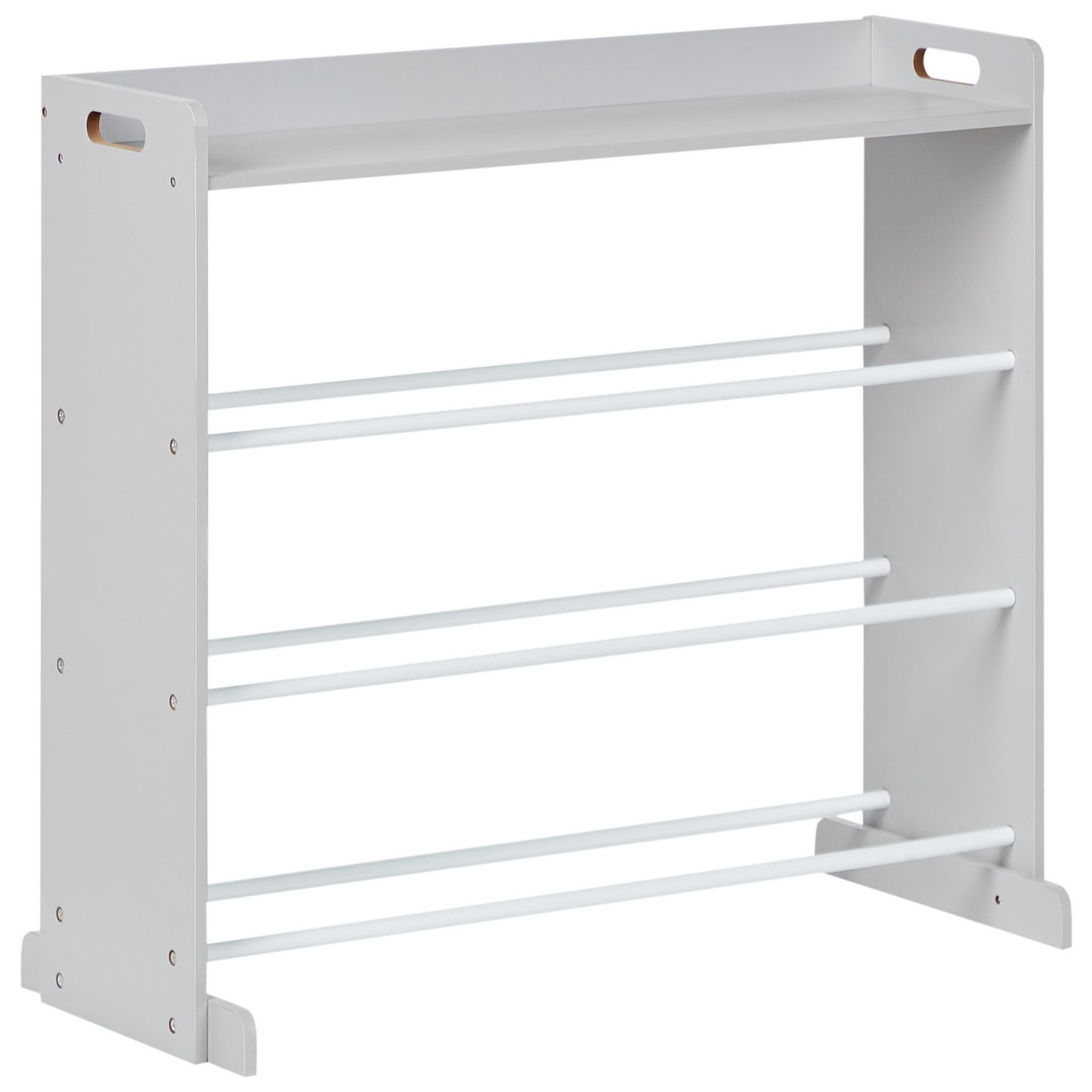 KidzNest Nine Box Storage Shelf With Drawers Grey White MDF Plastic