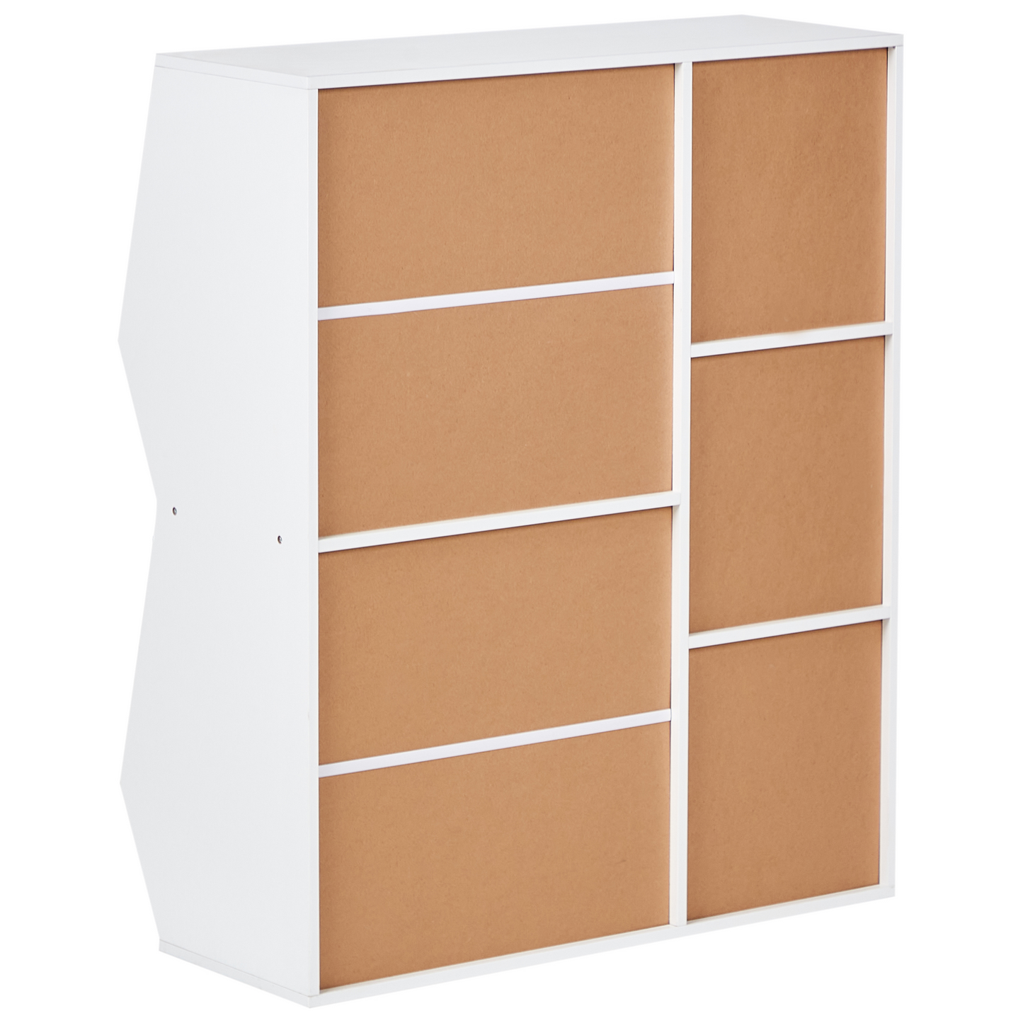 3 Tier White Bookshelf With Nonwoven Fabric Boxes Kids