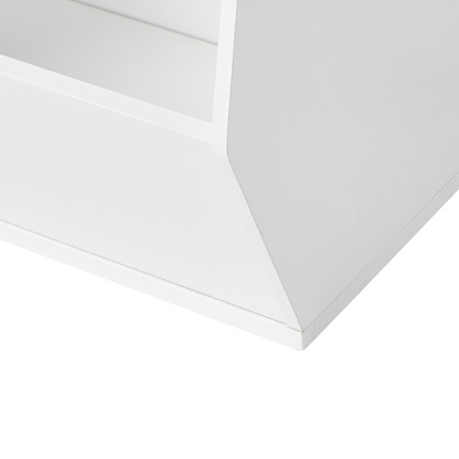 3 Tier White Bookshelf With Nonwoven Fabric Boxes Kids