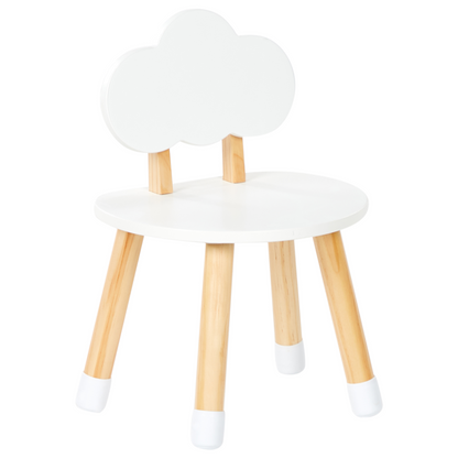 KidNest 2 Seater Kids Table Set White And Light Brown MDF Leg Caps