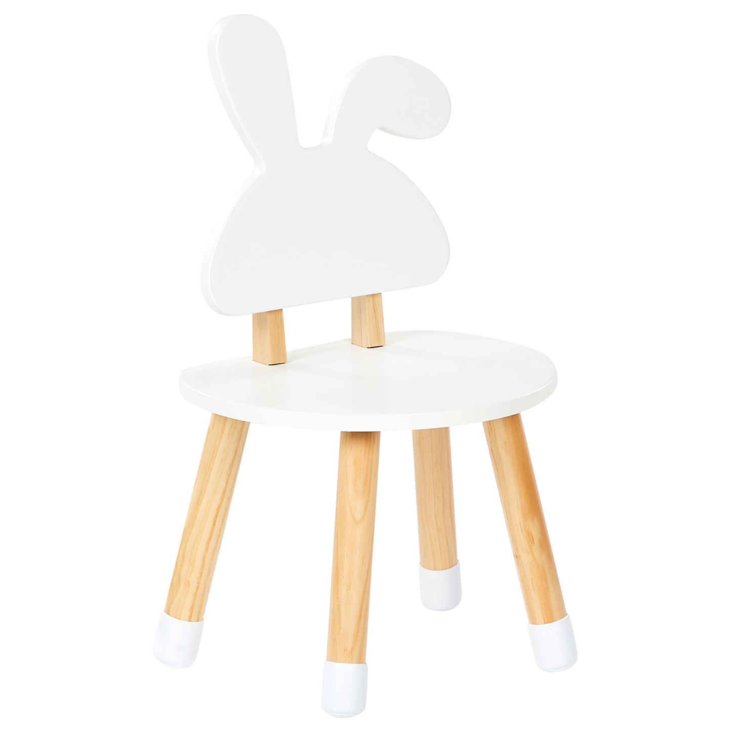 KidNest 2 Seater Kids Table Set White And Light Brown MDF Leg Caps