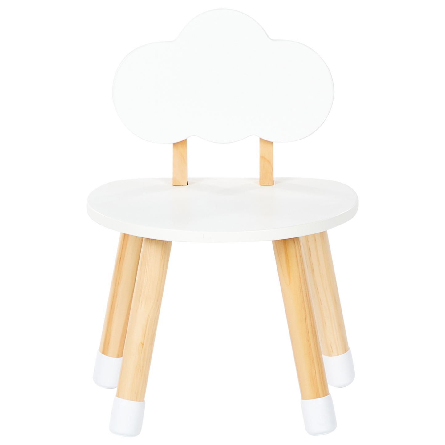 KidNest 2 Seater Kids Table Set White And Light Brown MDF Leg Caps