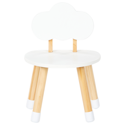 KidNest 2 Seater Kids Table Set White And Light Brown MDF Leg Caps