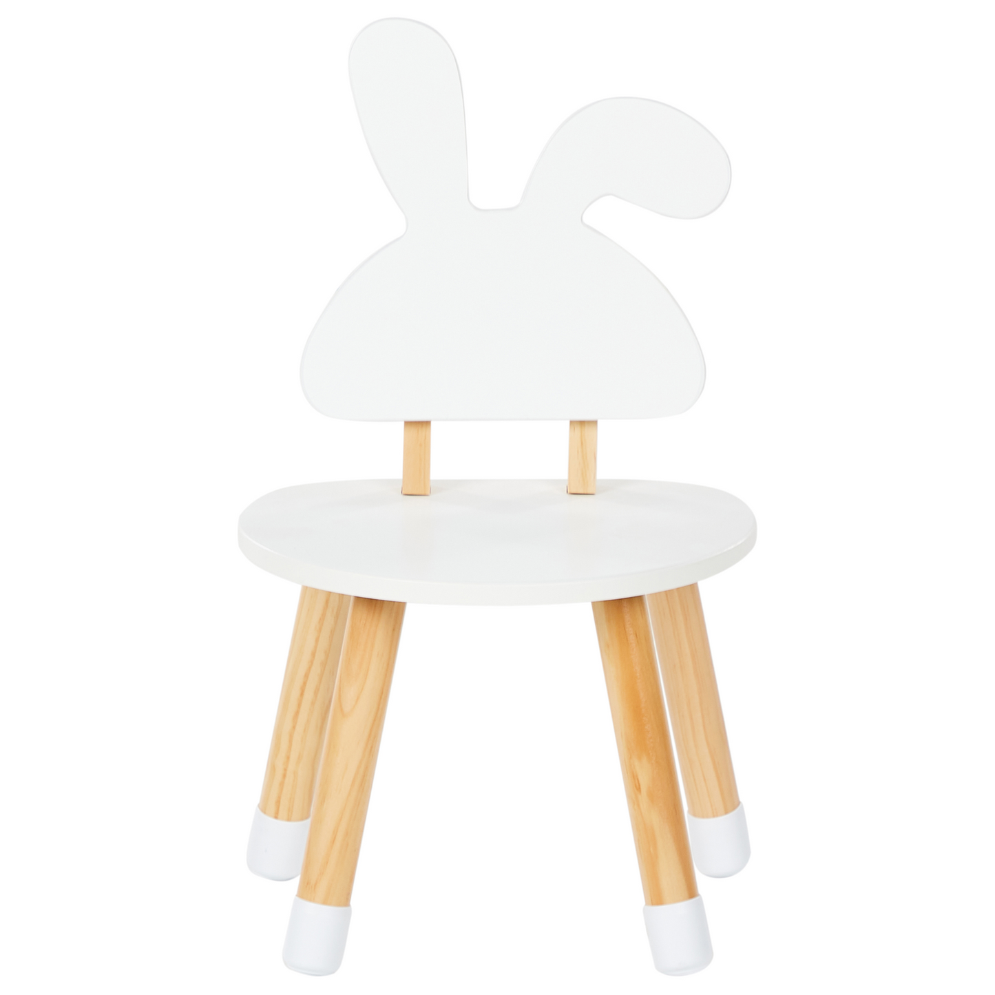 KidNest 2 Seater Kids Table Set White And Light Brown MDF Leg Caps