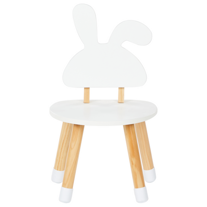 KidNest 2 Seater Kids Table Set White And Light Brown MDF Leg Caps
