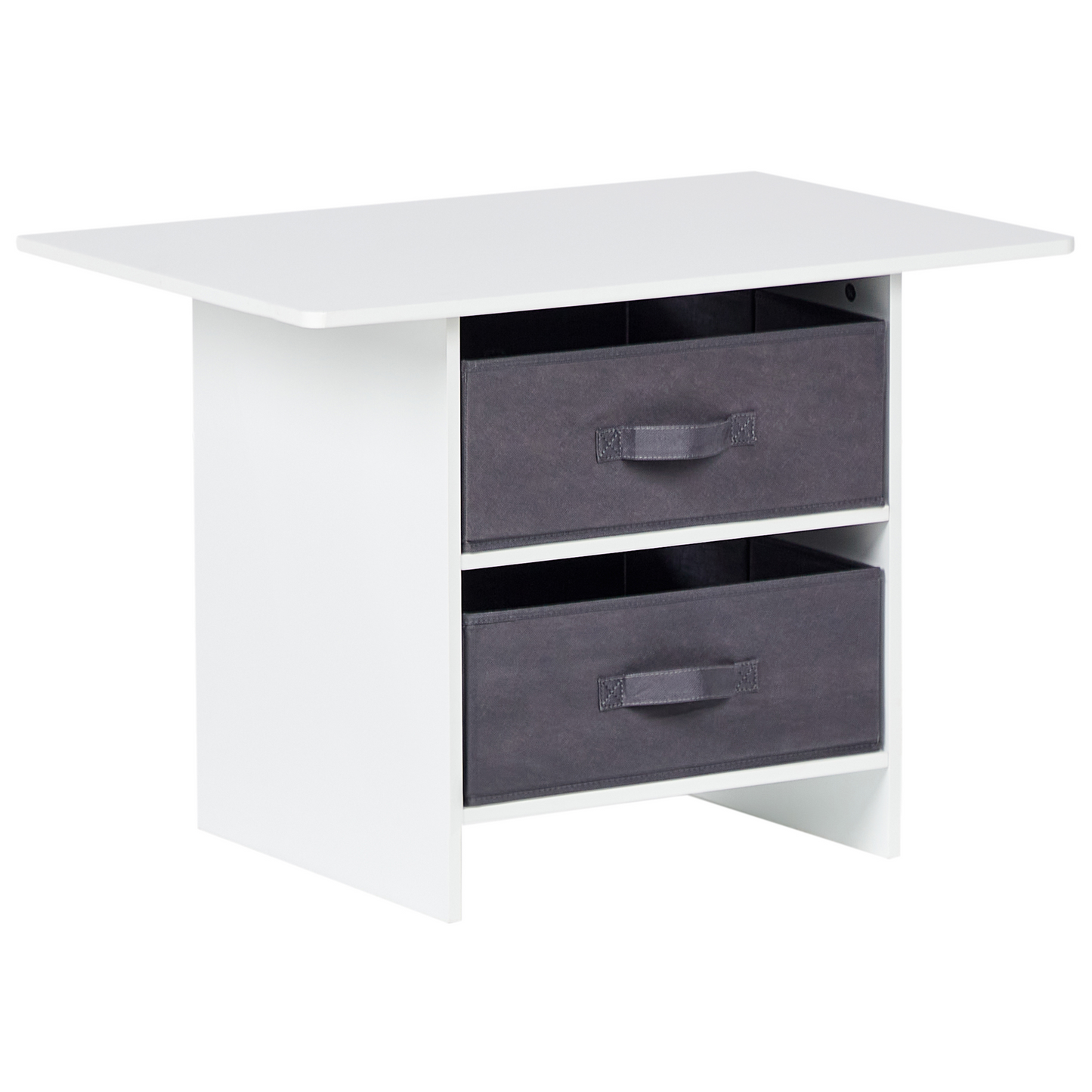 BrightNest Kids 2 Seater Table Set With Chairs White and Grey MDF