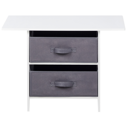 BrightNest Kids 2 Seater Table Set With Chairs White and Grey MDF